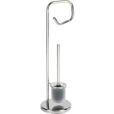 Silver Toilet Brushes Wenko Free Standing WC Brush Set 21 x 66 x 19 cm