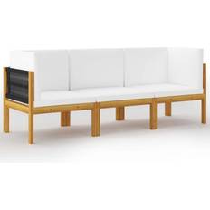 Beige - Træ Loungesæt Havemøbler vidaXL 3-personers havesofa Loungesæt