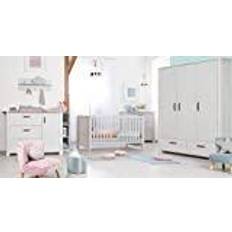 3 piece nursery furniture set grey Roba Mila Cot Bed 3-Piece Nursery Furniture Set 70 x 140 cm