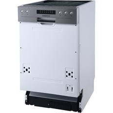 Respekta Lave-vaisselle Encastrable Semi-intégré 45 cm Blanc, Gris, Acier inoxydable, Intégré, Noir