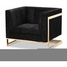 Armchairs Baxton Studio Ambra Black Armchair