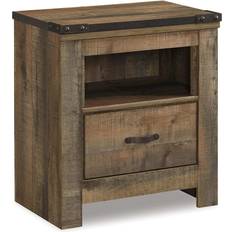 Ashley Brown Bedside Tables Ashley Signature Trinell Rustic Bedside Table