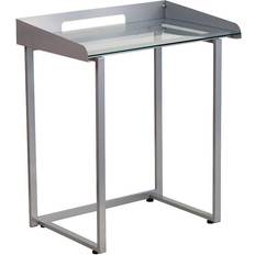 Glasses - Gray Writing Desks Flash Furniture NAN-YLCD1234-GG Contemporary Tempered Writing Desk