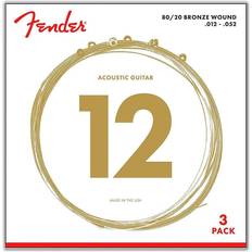 Fender guitar strings Fender 80/20 Bronze Acousitc Guitar Strings, Ball End, 70L .012-.052, 3-Pack