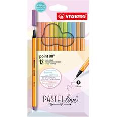 Stabilo Finelinere Stabilo Fineliner point 88 Pastellove, 12er Karton-Etui