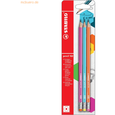 Blu Matite di Grafite Stabilo 10 x Schulbleistift sechskant mit Radierer pencil 160 HB Blist