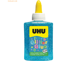 Blau Glitzerkleber UHU Glitter Kleberflasche, 88,5 ml hellblau