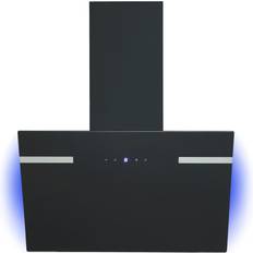 Spisfläkt 60 cm Huvudfri Snedkåpa Svart Glas Touch LED