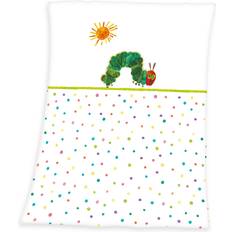 Mjuk babyfilt Herding The Very Hungry Caterpillar babyfilt, 75 x 100 cm, mjuk polyester, vit