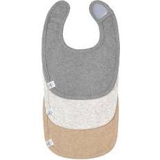 Lässig Bavaglino neonato, 3 pz, grigio scuro/grigio chiaro/beige