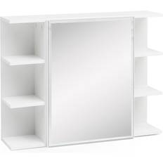 Spiegelschrank Wohnling Hängeschrank Weiß 80x64,5x20cm Spanplatte