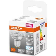 Reflektorlampa gu10 Osram LED Star PAR16 50 LED-reflektorlampa med 36 graders strålningsvinkel, GU10-sockel, dagsljusvitt (6500K) ersättning för konventionella 50W spotlampor, 1-pack