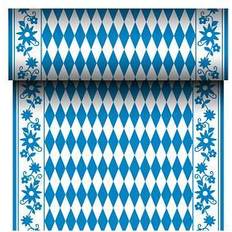 Papstar Chemin de table, aspect textile, Airlaid 24 m x 40 cm "Bavarois bleu" (Carton)