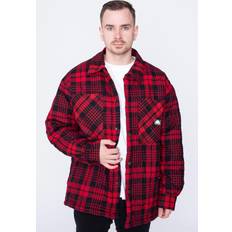 Southpole Flannel Quilted Shirt Jacket Vinterjacka Herr röd svart