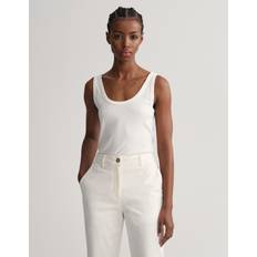 Gant Dame Ribstrikket tank-top Hvid