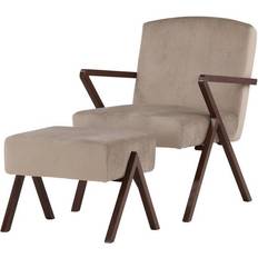 Fotpall inkluderad Fåtöljer Venture Design Solberga Brown/Beige Fåtölj 87cm 2st