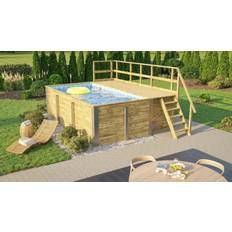 Pools Weka Massivholzpool 595 Gr. 1 inkl. Technikraum/Sonnendeck und Sandfilteranlage