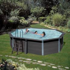 Pools Gre Composite Ovalpool-SET 5,24 x 3,86 x 1,24 m LED
