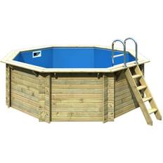 Oberirdische Pools Karibu Rundpool »Var. A« braun, 11000 l, BxLxH: 358x350x124 cm