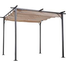 Altantak OutSunny Pergola 3 x 3 m Altantak Skjuttak Beige