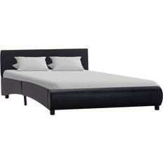 vidaXL Estructura De Cama Sin Colchón Cuero Sintético Negro 140x200 cm