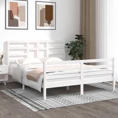 vidaXL Bed Frame White Solid Wood 160 x 200 cm