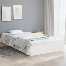 vidaXL Bedframe Massief Hout Wit 100x200 cm