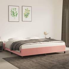 vidaXL 200x200 cm Fløjl Pink Sengeramme