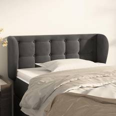 Senge & Madrasser vidaXL Med Kanter 103x23x78/88 cm Fløjl Mørkegrå Sengegavl