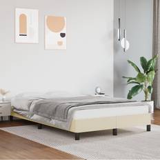 vidaXL 120x200 cm Kunstlæder Cremefarvet Sengeramme