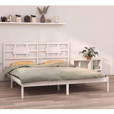 vidaXL Bed Frame White Solid Wood 160 x 200 cm