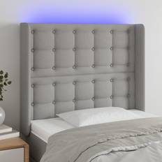 vidaXL A LED Grigio Chiaro 103x16x118/128 cm In Tessuto Testiera