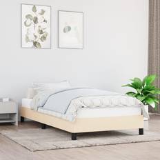 vidaXL Estructura De Cama Tela Crema 90x200 cm