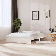 vidaXL Bed Frame White Solid Wood 160 x 200 cm