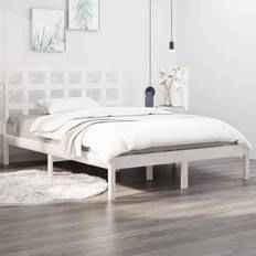 vidaXL 160x200 cm Massivt Træ Hvid Sengeramme