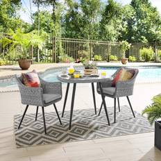 Gray Patio Dining Sets modway Endeavor 3 Patio Dining Set