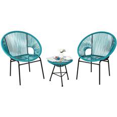 2 Patio Dining Sets Costway 3PCS Bistro Patio Dining Set