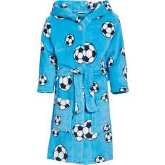 Ragazza Accappatoi Playshoes Accappatoio in Pile per Bambini Soccer - Bleu