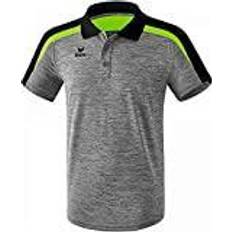 Erima Kinder Poloshirt Liga 2.0 Grau Melange/Schwarz/Green Gecko