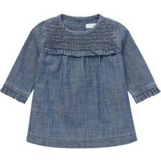 Noppies Baby Babyflickor klänning Lanexa långärmad barnklänning, blå denim-P493