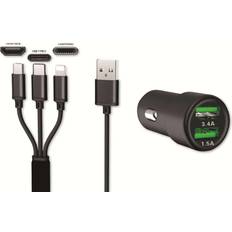 3in1 lader IWH dual USB car charger 3in1 12/24V 3.4A Max. load capacity=3.4 A