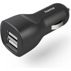 Hama Chargers Batteries & Chargers Hama Auto-Ladegerät (12W) 2x USB-A-Buchse schwarz