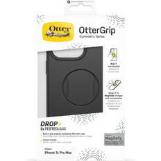 Ottergrip OtterBox OtterGrip Symmetry Case for iPhone 14 Pro Max for MagSafe, Drop Proof, Protective Case with Built-In Grip, 3x Tested to Military Standard, Antimicrobial Protection, Black