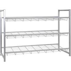 HAKU Möbel Shoe-Rack Alu Metal 80 cm x 60 cm x D 30 cm Shoe Rack