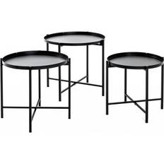 Lot De 3 Tables Basses Liroy En Métal Noir Table gigogne