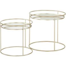 Transparent Tables gigognes Tables Basses Grace En Métal Et Miroir Lot De 2 Table gigogne