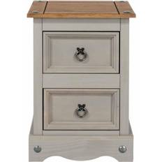 Rectangular Bedside Tables Core Products Petite Grey Washed Wax Bedside Table 32x36cm