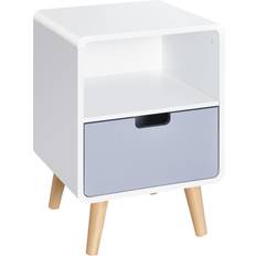 Grey Bedside Tables Homcom Cube Style Bedside Table