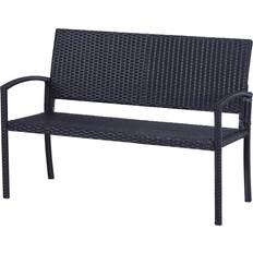 Med Stålram För 2 Personer 122 x 60 x 87 cm Svart