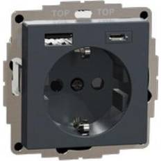 Usb stikkontakt oplader Merten Schuko-stikkontakt med USB-oplader MEG2367-0414